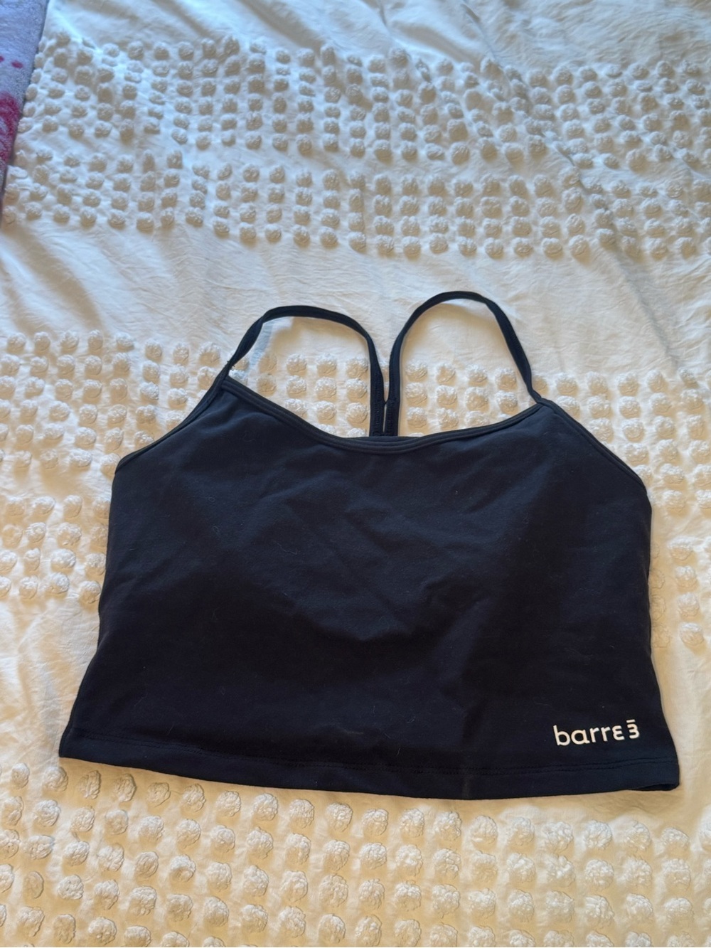barre3 Black Cropped Tank Top